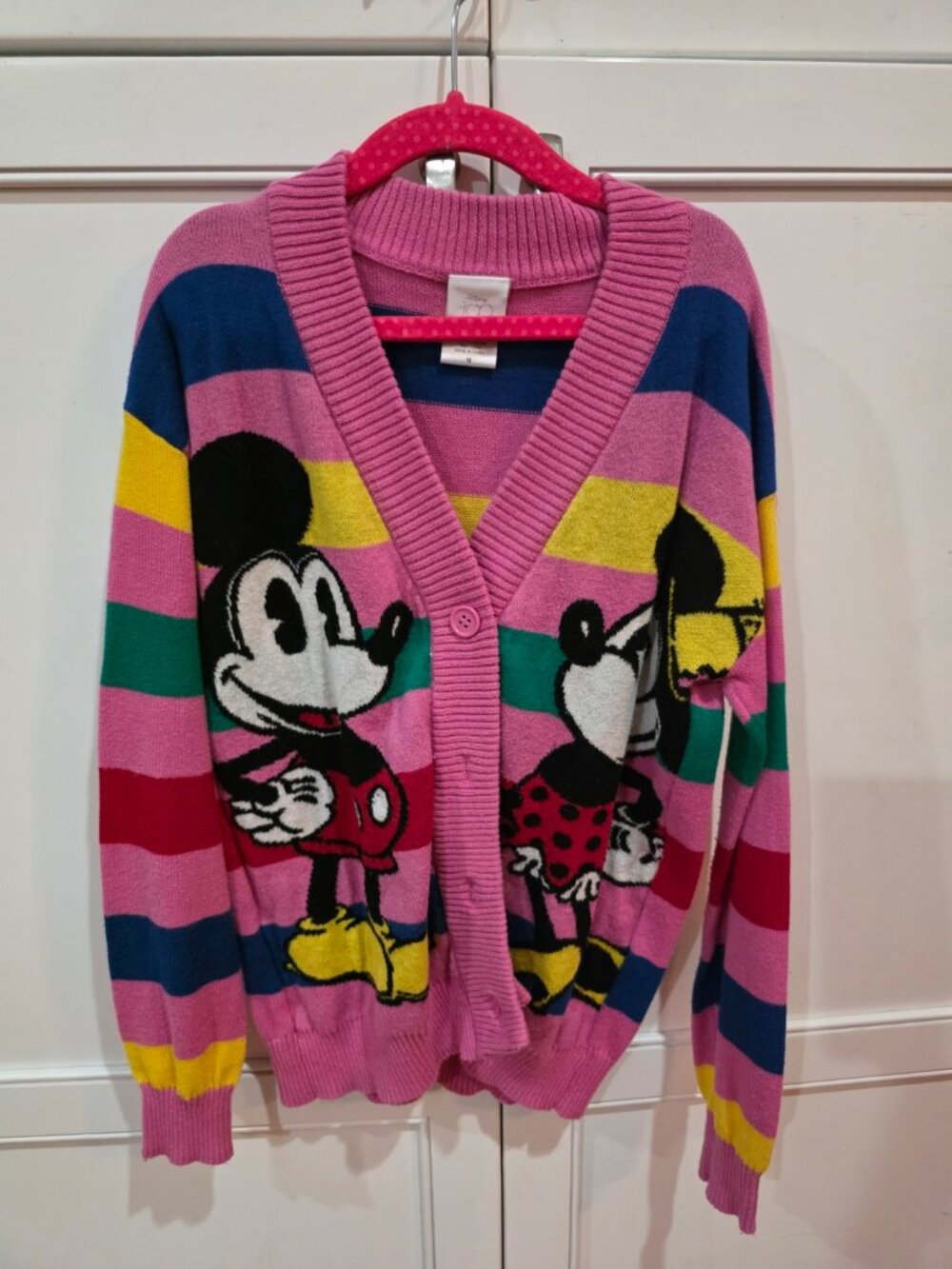 Disney100 Mickey Minnie Striped Cardigan Girls M